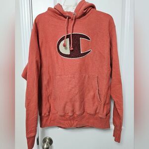 Champion Sweatshirt Unisex Med Hoodie Reverse Weave Heavy Tuft Logo Pullover GUC